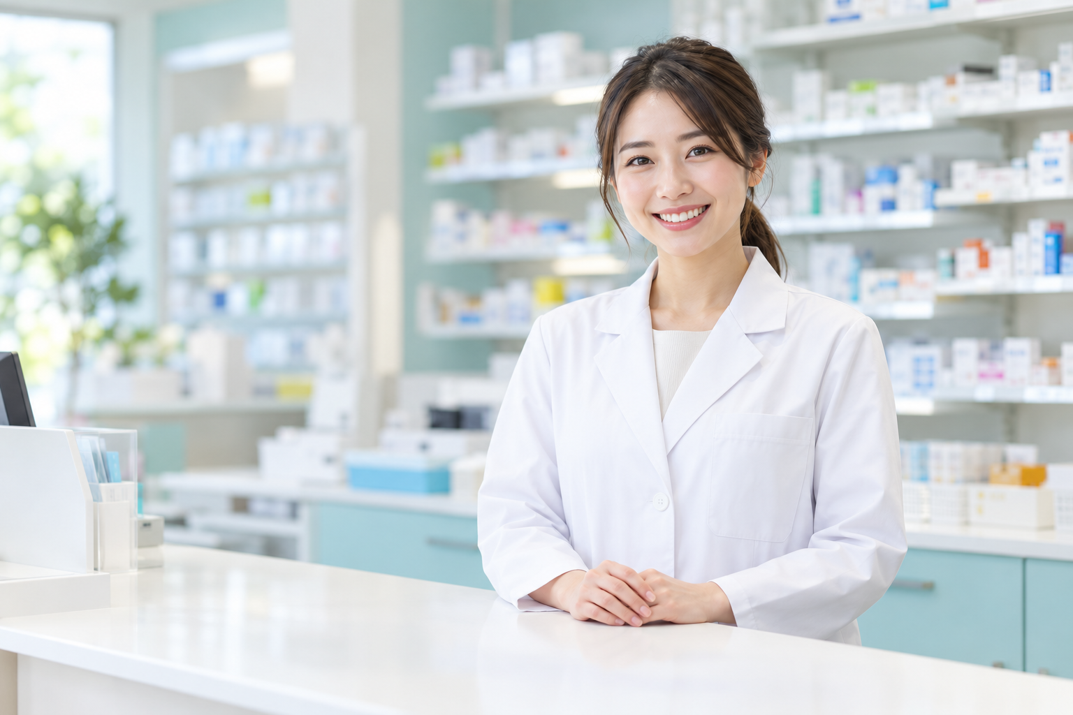 日本人の薬剤師をイメージしたAI生成画像。実在の店舗・人物ではありません